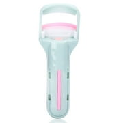 Portable eyelash curler, push-type eyelash curler, with rubber pad, eyelash curler - green